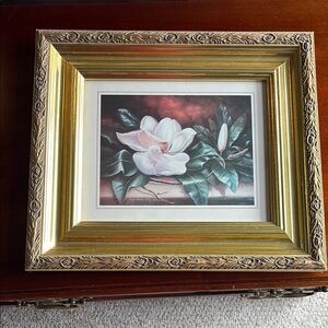 Gold Framed Magnolia Wall Art